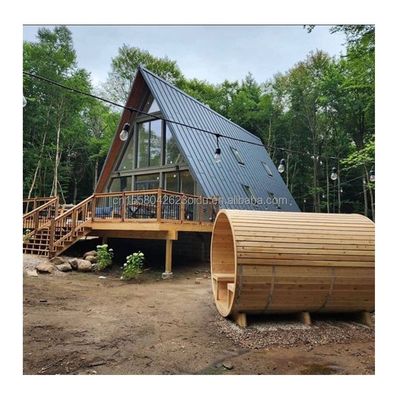 50/75/100mm Wandwellen Sandwich Panel Modernes Design Dreieck Modulares Holz Vorgefertigtes Haus für kleine Villen Luxus Stil