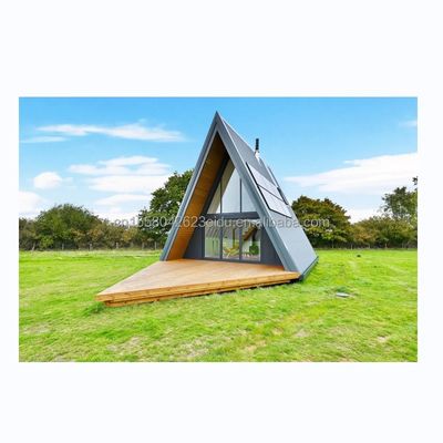 EU Dreieck A-förmige Stahlkonstruktion Rahmen Raum Modernes Kleines Haus Prefab Kit Luxus Dreieck A-Rahmenhaus mit Holzhaus