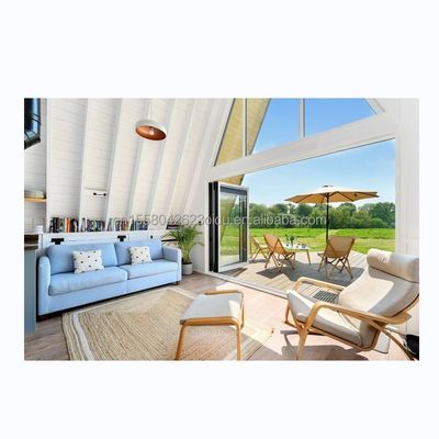 EU Dreieck A-förmige Stahlkonstruktion Rahmen Raum Modernes Kleines Haus Prefab Kit Luxus Dreieck A-Rahmenhaus mit Holzhaus