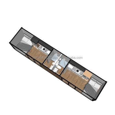 EU 40ft vorgefertigtes Wohnzimmer Containerzimmer mit Fenstern aus Aluminiumlegierung und galvanisierten Quadratrohren aus Stahl