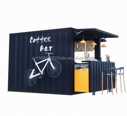 Customized Farbe 10ft 20ft Vorgefertigtes Stahlhaus Kleines Stadtgeschäft Behälter Mini Bar Laden Eiscreme Sommer Stadt Bordsteine Getränke Getränke