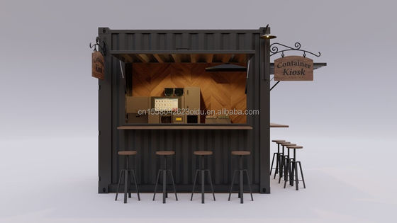 Customized Farbe 10ft 20ft Vorgefertigtes Stahlhaus Kleines Stadtgeschäft Behälter Mini Bar Laden Eiscreme Sommer Stadt Bordsteine Getränke Getränke