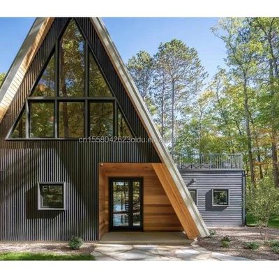 Moderne Dreieckshäuser Kits Häuser Modularhaus Containerhaus Ein Rahmen Holz Camper Hotel Haus mit individueller Farbe