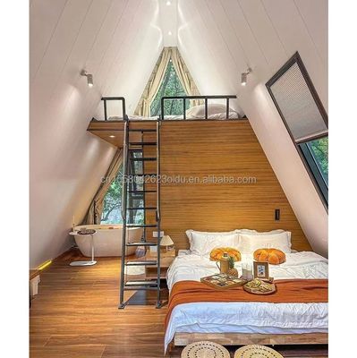 Moderne Dreieckshäuser Kits Häuser Modularhaus Containerhaus Ein Rahmen Holz Camper Hotel Haus mit individueller Farbe