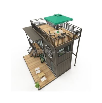 Außenanwendung Fertigstahl Restaurant Container Laden mit modernem Design und Aluminiumlegierung Fenster 20ft oder 40ft