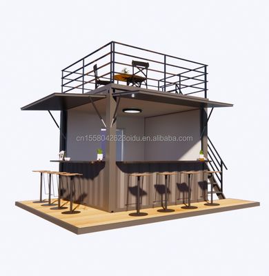 Außenanwendung Fertigstahl Restaurant Container Laden mit modernem Design und Aluminiumlegierung Fenster 20ft oder 40ft