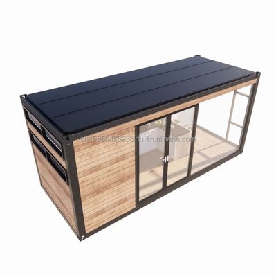 Galvanisiertes Stahlquadratrohr Modernes Design Containerhaus mit Holzgarten und eigenem Restaurant