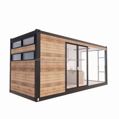Galvanisiertes Stahlquadratrohr Modernes Design Containerhaus mit Holzgarten und eigenem Restaurant
