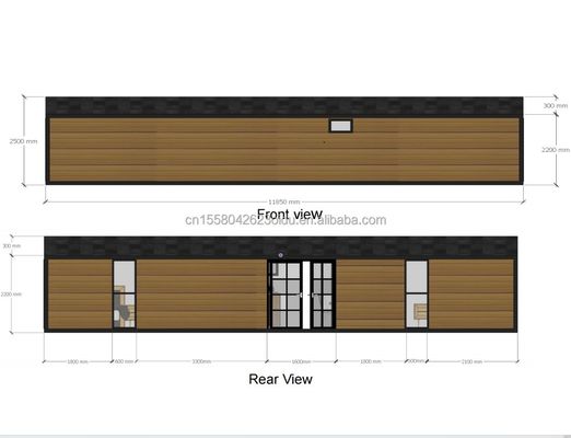 Galvanisiertes Stahlbogen 180g und Aluminiumlegierung Fenster 40ft Modernes Design Vorgefertigtes Holzcontainerhaus für Hotelgeschäft