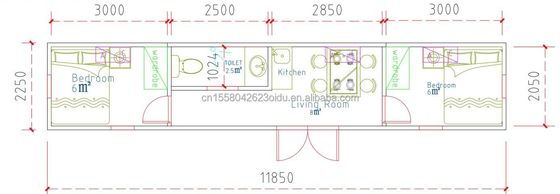 Galvanisiertes Stahlbogen 180g und Aluminiumlegierung Fenster 40ft Modernes Design Vorgefertigtes Holzcontainerhaus für Hotelgeschäft