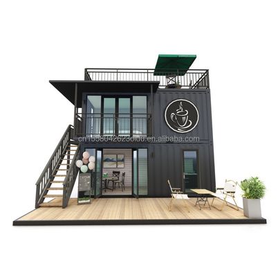 Moderner Design-Stil Doppelgeschossige Stahl-Sandwich-Platte Außenbehälter Bar Kaffeehaus für Lebensmittel- und Getränkegeschäft