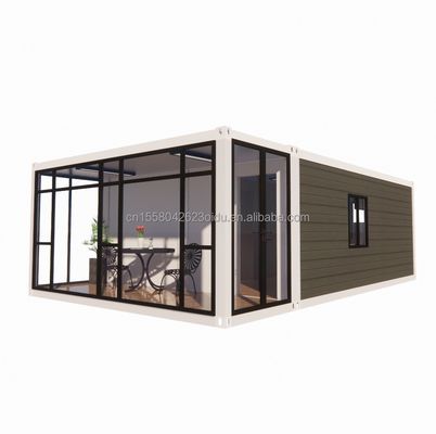 Stahlkonstruktionsrahmen Schweiß EU Luxus 20FT Kombination Flachverpackung Behälter 2 Schlafzimmer Familie Wohnmobile Home