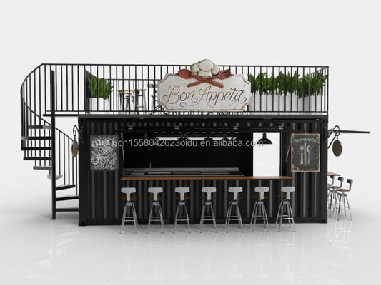 Moderner Design-Stil Doppelgeschossige Stahl-Sandwich-Platte Außenbehälter Bar Kaffeehaus für Lebensmittel- und Getränkegeschäft