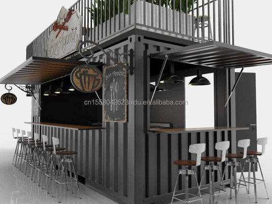 Moderner Design-Stil Doppelgeschossige Stahl-Sandwich-Platte Außenbehälter Bar Kaffeehaus für Lebensmittel- und Getränkegeschäft