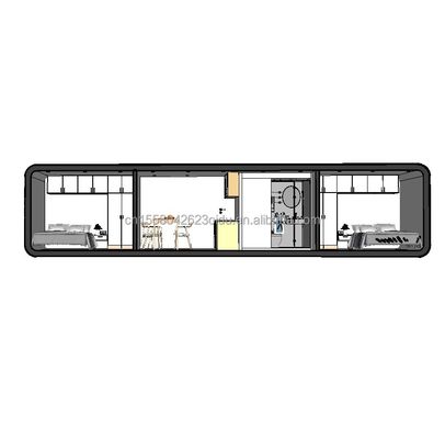 Erschwingliches Familienhaus 2 Schlafzimmer Holzhaus mit galvanisiertem Stahlquadratrohr und Garten