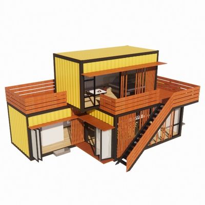 Gewerbliche Straßenläden Klappraum Kombination mit Gelb Renovierung Industrie Wind Außen Flat Pack Containerhaus