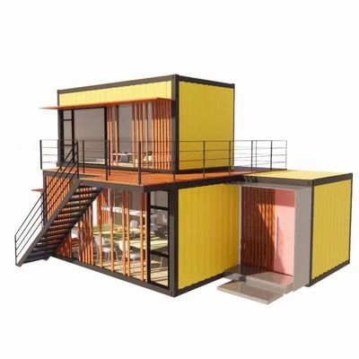 Gewerbliche Straßenläden Klappraum Kombination mit Gelb Renovierung Industrie Wind Außen Flat Pack Containerhaus