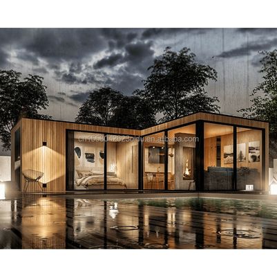 Stahlkonstruktion Holzhaus Garten Schlafzimmer Strandlandschaft Eigenschaften Home Stay Hotel 20ft Holzcontainerhaus