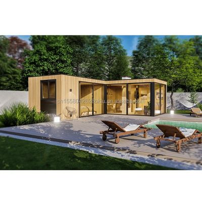 Stahlkonstruktion Holzhaus Garten Schlafzimmer Strandlandschaft Eigenschaften Home Stay Hotel 20ft Holzcontainerhaus