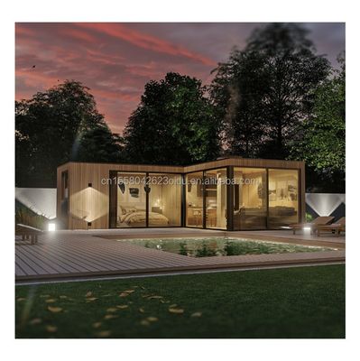 Stahlkonstruktion Holzhaus Garten Schlafzimmer Strandlandschaft Eigenschaften Home Stay Hotel 20ft Holzcontainerhaus