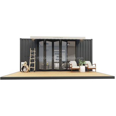 Front Terrasse Landhausstil Container mit Aluminiumlegierung Fenster und galvanisierten Stahl Biegen 180g 20ft Modularen Gehäuse
