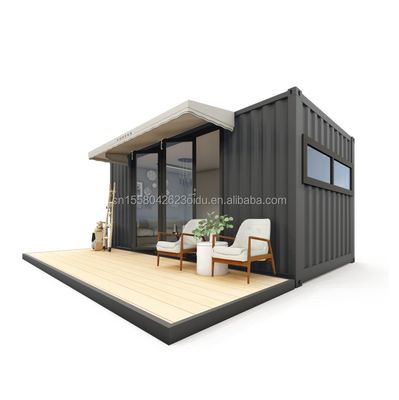 Front Terrasse Landhausstil Container mit Aluminiumlegierung Fenster und galvanisierten Stahl Biegen 180g 20ft Modularen Gehäuse