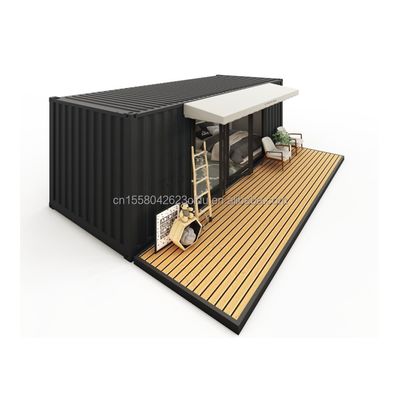 Front Terrasse Landhausstil Container mit Aluminiumlegierung Fenster und galvanisierten Stahl Biegen 180g 20ft Modularen Gehäuse