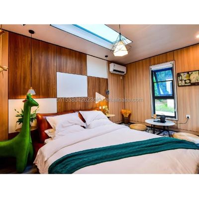 Umweltfreundliche Materialien 20ft 40ft 2 Schlafzimmer Vorgefertigte Gartenkabine Haus Glastüren Behälter Holzhaus für Hotel