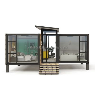 Modernes Design Gartenbehälter Stahlkonstruktion Holzhaus Familienwohnungen Fenster Aluminiumlegierung Fenster