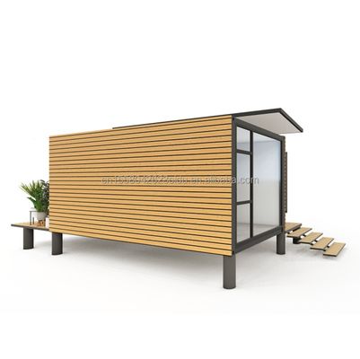 Modernes Design Gartenbehälter Stahlkonstruktion Holzhaus Familienwohnungen Fenster Aluminiumlegierung Fenster
