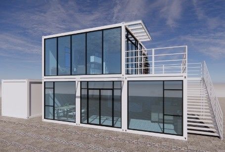Außenbaustelle Vorgefertigtes modernes Bürogebäude mit Verzinktem Stahl 180g