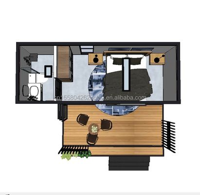 20 Fuß Containerhaus Bequem fertig gestaltet für modernes Einzimmer Wohnen und Erweiterung