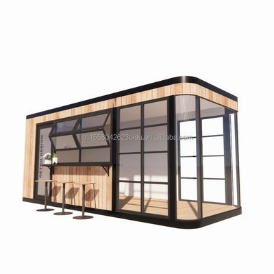 Galvanisierte Stahlquadratrohre Struktur 20FT Behälter Kaffeebar Mobil Sonnenlicht Haus Außenbar mit individueller Farbe