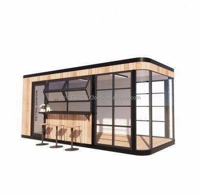 Galvanisierte Stahlquadratrohre Struktur 20FT Behälter Kaffeebar Mobil Sonnenlicht Haus Außenbar mit individueller Farbe