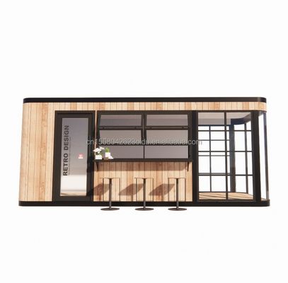 Galvanisierte Stahlquadratrohre Struktur 20FT Behälter Kaffeebar Mobil Sonnenlicht Haus Außenbar mit individueller Farbe