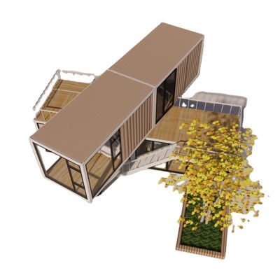 20 oder 40 Fuß Luxus-Design Zwei-Schichten-Wohnung Verarbeitete Wohnung Portable Container-Haus mit Aluminium-Legierungsfenstern