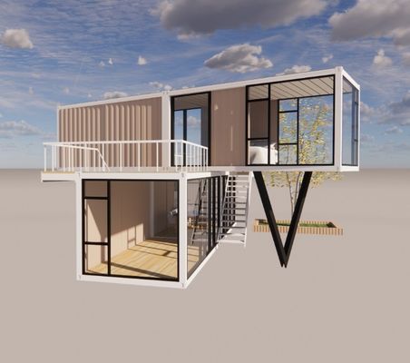 20 oder 40 Fuß Luxus-Design Zwei-Schichten-Wohnung Verarbeitete Wohnung Portable Container-Haus mit Aluminium-Legierungsfenstern