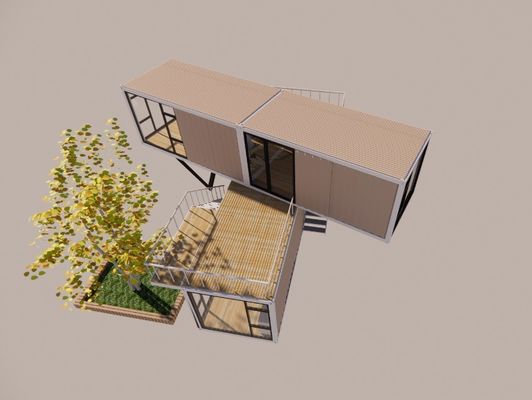20 oder 40 Fuß Luxus-Design Zwei-Schichten-Wohnung Verarbeitete Wohnung Portable Container-Haus mit Aluminium-Legierungsfenstern