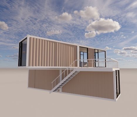 20 oder 40 Fuß Luxus-Design Zwei-Schichten-Wohnung Verarbeitete Wohnung Portable Container-Haus mit Aluminium-Legierungsfenstern