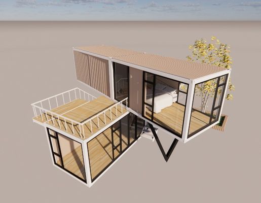 20 oder 40 Fuß Luxus-Design Zwei-Schichten-Wohnung Verarbeitete Wohnung Portable Container-Haus mit Aluminium-Legierungsfenstern