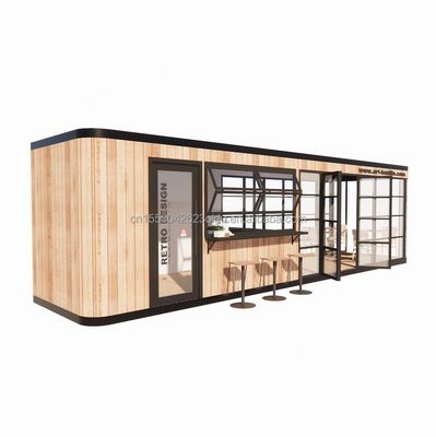 Hotel und Park EU Container Kaffeebar Mobilholz-Stahlkonstruktion Sonnenlicht Haus Außenbar