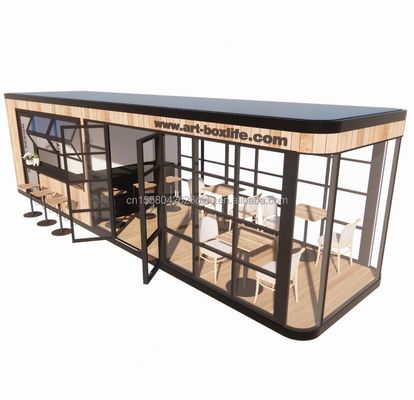 Hotel und Park EU Container Kaffeebar Mobilholz-Stahlkonstruktion Sonnenlicht Haus Außenbar