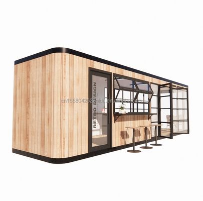 Hotel und Park EU Container Kaffeebar Mobilholz-Stahlkonstruktion Sonnenlicht Haus Außenbar
