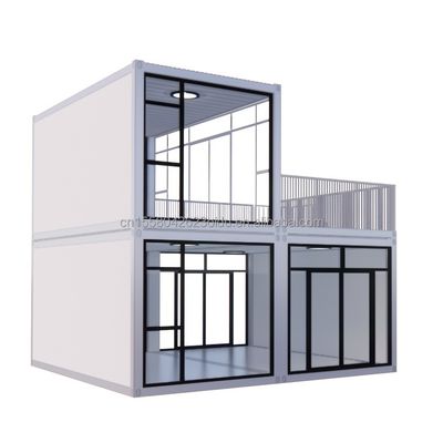 Temporäres Büro Hotelgeschäft Holzhäuser mit 50/75/100mm Wellen Sandwich-Panel Wand Moderner 20ft Schnellmontage Container