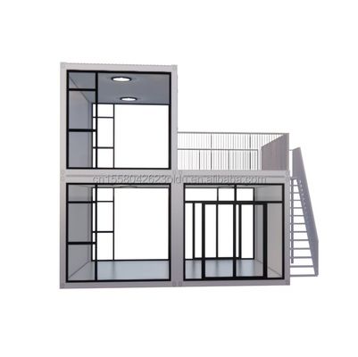 Temporäres Büro Hotelgeschäft Holzhäuser mit 50/75/100mm Wellen Sandwich-Panel Wand Moderner 20ft Schnellmontage Container