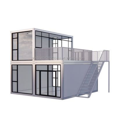 Temporäres Büro Hotelgeschäft Holzhäuser mit 50/75/100mm Wellen Sandwich-Panel Wand Moderner 20ft Schnellmontage Container