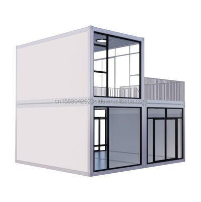 Temporäres Büro Hotelgeschäft Holzhäuser mit 50/75/100mm Wellen Sandwich-Panel Wand Moderner 20ft Schnellmontage Container