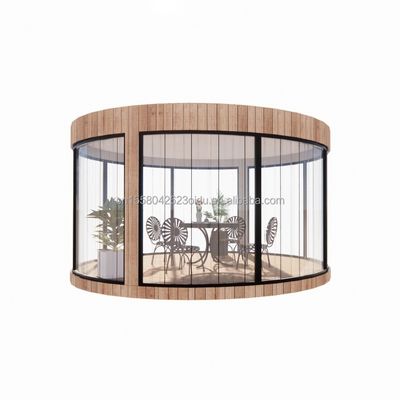 Galvanisierte Stahlquadratrohre EU-Standard Holzhäuser Glas Sonnenlichthaus Vorgefertigtes Mobilgeschäft