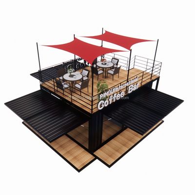 Shop 20ft Park BBQ Container Mobile Portable Assembly Coffee Bar Holzhaus mit 50/75/100mm Welle Sandwich-Panel Wände