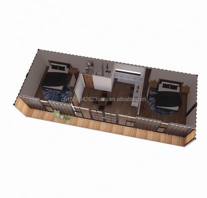 Hauptstruktur Galvanisiertes Stahlquadratrohr Luxus 2 Schlafzimmer Flat Container Modul für bequemes Haus in 20ft oder 40ft